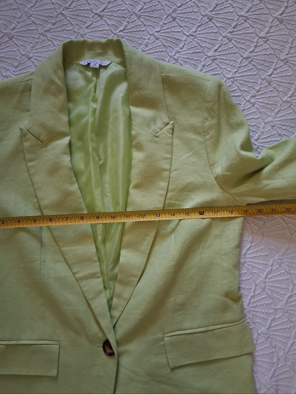 Ophelia Roe Womens Light Green Single-Button Linen Blend Blazer - Picture 12 of 16